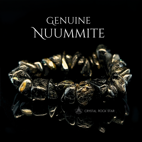 Greenland Nuummite Chip Stretch Bracelet