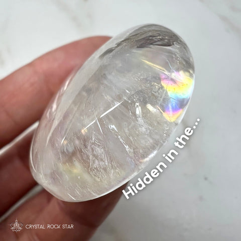 Rainbows in Quartz Palm Stone