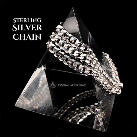 Sterling Silver Chain Curb Link Necklace 18"