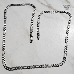 Gunmetal Figaro Italian Silver Chain 22"