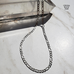 Gunmetal Figaro Italian Silver Chain 22"