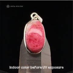 Tugtupite Color Changing Sterling Silver Pendant