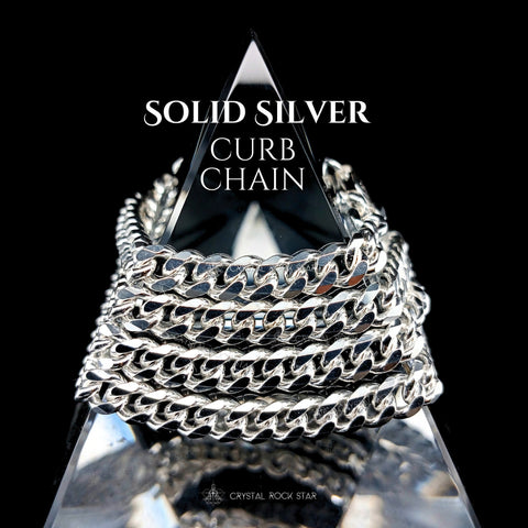 Sterling Silver Chain Curb Link Necklace 22"