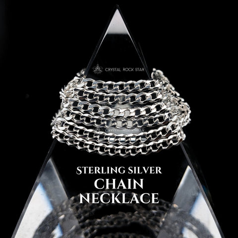 Sterling Silver Chain Curb Link Necklace 30"