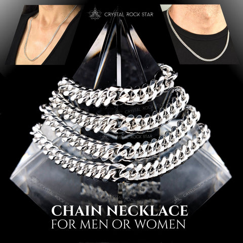 Sterling Silver Chain Curb Link Necklace 22"