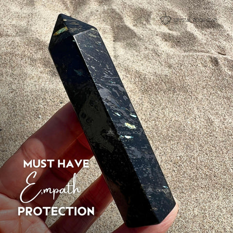Greenland Nuummite Obelisk Point Wand