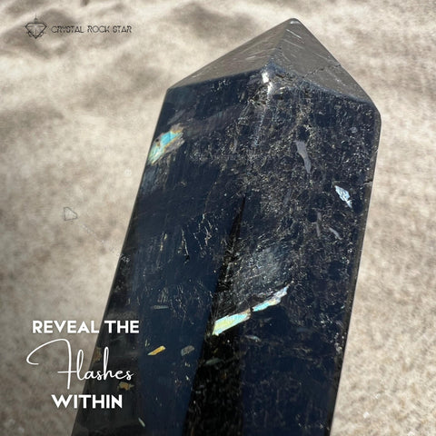 Nuummite Point Tower Obelisk Wand