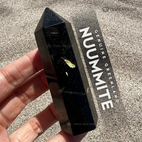Nuummite Point Tower Obelisk Wand