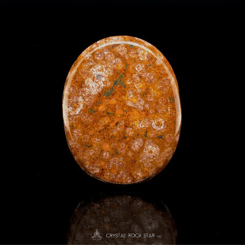 Ocean Jasper Orange Flat Palm Stone