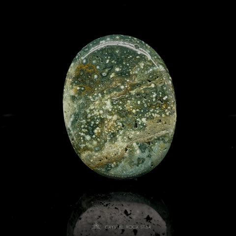 Ocean Jasper Green Crystal Palm Stone