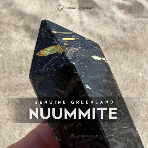 Greenland Nuummite Obelisk Point Wand