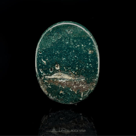Ocean Jasper Dark Green Flat Palm Stone
