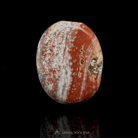 Ocean Jasper Red White Palm Stone