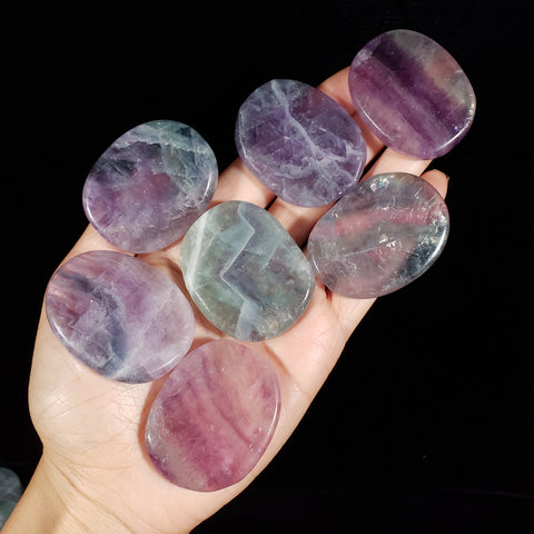 Rainbow Fluorite Flat Palm Stone