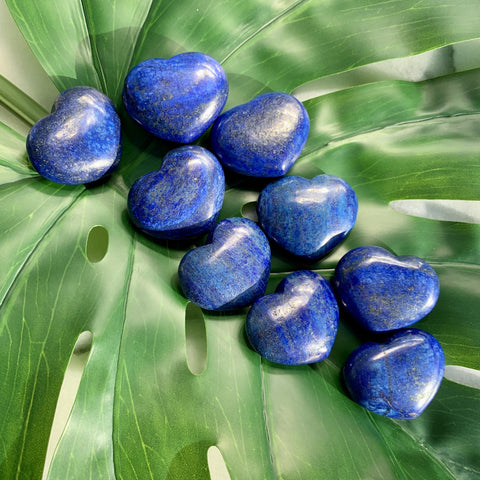 Lapis Lazuli Heart Palm Stone