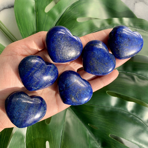 Lapis Lazuli Heart Palm Stone