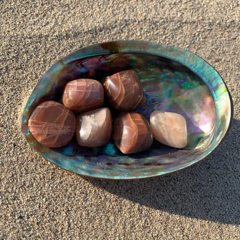 Chai Latte Peach Moonstone Tumbled Stone
