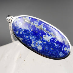 Lapis Lazuli Oval Silver Statement Pendant