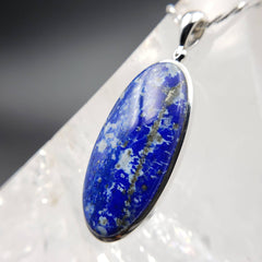 Lapis Lazuli Oval Silver Statement Pendant