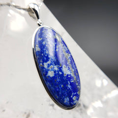 Lapis Lazuli Oval Silver Statement Pendant