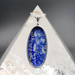 Lapis Lazuli Oval Silver Statement Pendant