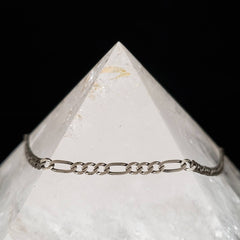 Gunmetal Figaro Italian Silver Chain 22"