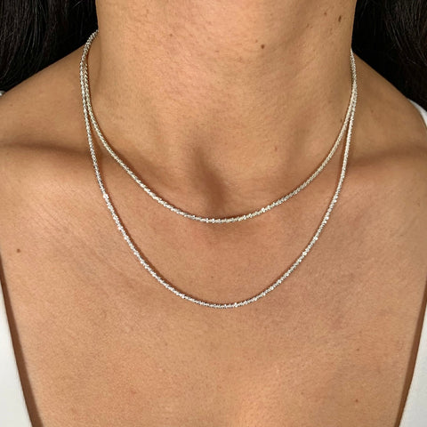 Criss Cross Sterling Silver Chain