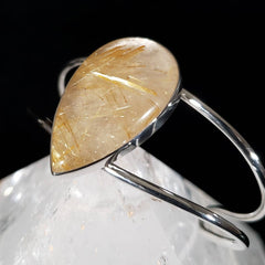 Golden Rutilated Quartz Adjustable Cuff Bracelet
