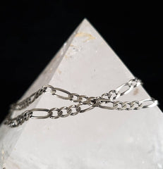 Gunmetal Figaro Italian Silver Chain 22"