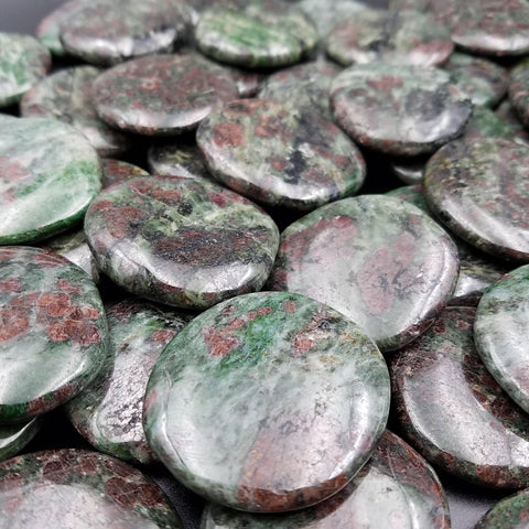 Eclogite Palm Stone - Garnet, Jade, Kyanite, Peridot