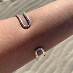 Lapis Lazuli Cuff Adjustable Silver Bracelet