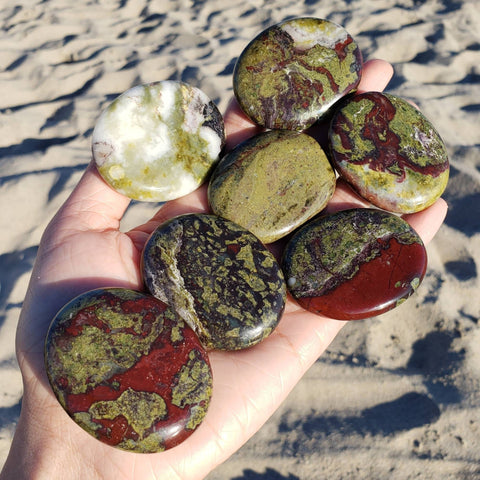 Dragon Blood Jasper Palm Stone