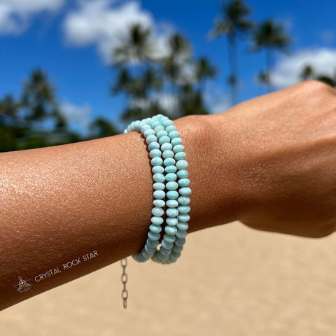 Larimar Beaded Necklace - Converts to Bracelet