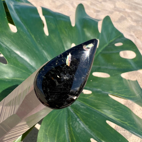 Rare Rainbow Nuummite Teardrop Pear Cabochon