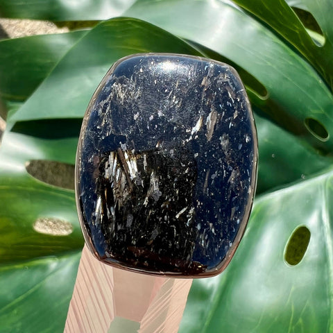 Silver Bronze Nuummite Rectangle Cabochon