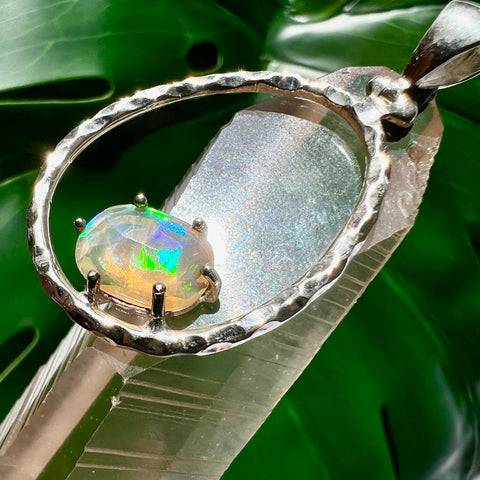 Ethiopian Opal Ring of Rainbow Fire Pendant