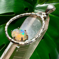 Ethiopian Opal Ring of Rainbow Fire Pendant