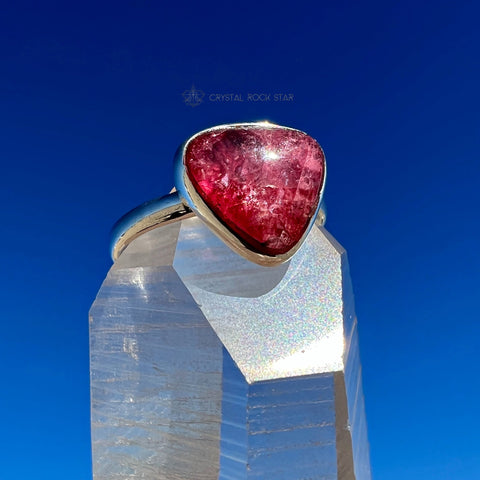 Gem Rhodonite Crystal Ring Size 8