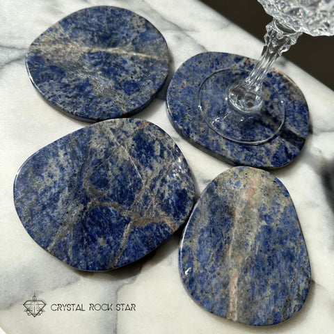 Sodalite Blue Crystal Coasters - Set of 4