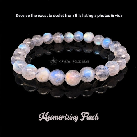 AAA Labradorite Flashy Crystal Bracelet 8mm