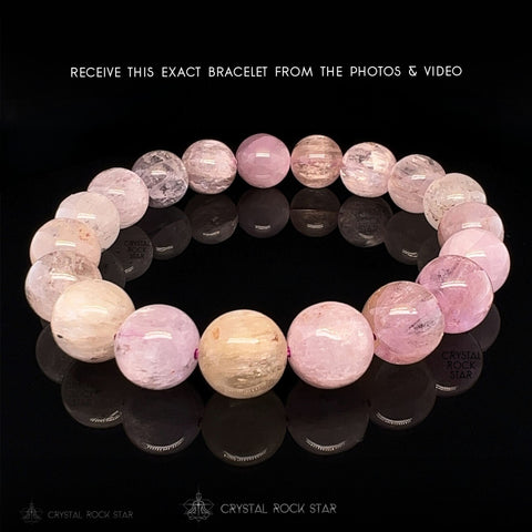 Kunzite Cat Eye Champagne Pink Bracelet 11mm