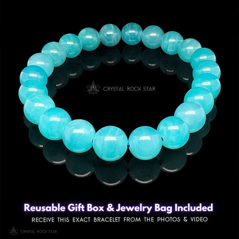 Gem Amazonite Crystal Bead Bracelet 9mm