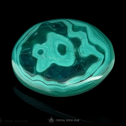 Malachite Palm Stone 2.2" Oval