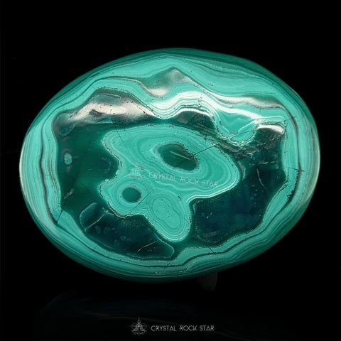 Malachite Palm Stone 2.2" Oval