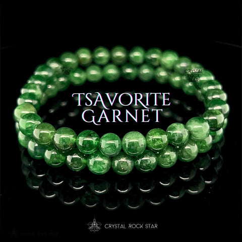 Rare Tsavorite Garnet Stretch Bracelet 6"