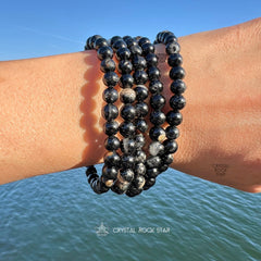 Black Tourmaline Crystal Bracelet 6mm Beads
