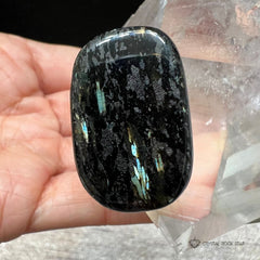 Blue Nuummite Drilled Stone for Wire Wrapping