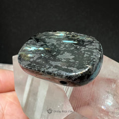 Blue Nuummite Drilled Stone for Wire Wrapping