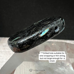 Blue Nuummite Drilled Stone for Wire Wrapping