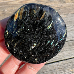 Shooting Star Flash Nuummite Palm Stone
